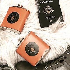 Genuine Leather Flask - OleSkool with Beard & Afro